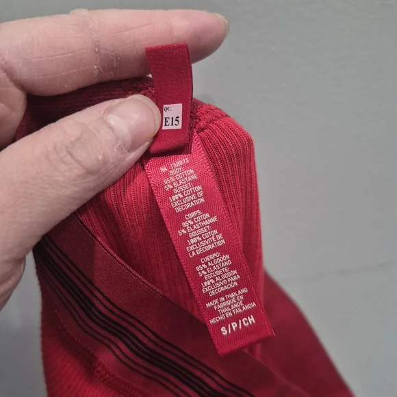 Skims Red Ribbed Cotton Boxer - Picture 5 of 5